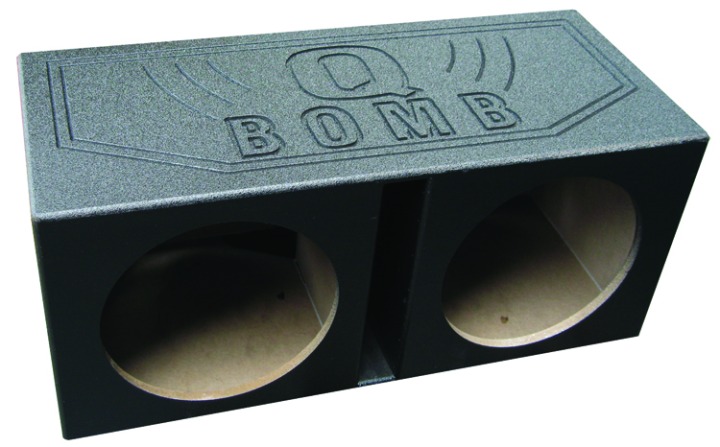 Qbomb Dual 12in Vented Box Painted Black (QP-QBOMB12VL)