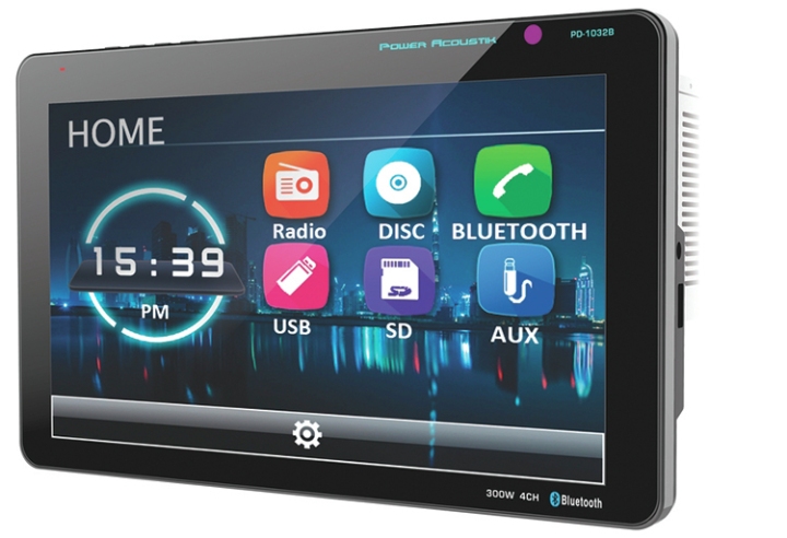 Power Acoustik 2-Din 10in Detach Source w/BT (OW-PD-1032B)