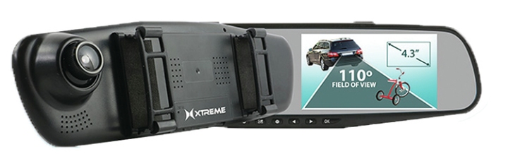Xtreme Rearview Mirror Dual Dash and Backup Camera (XT-XBC61002BLK)