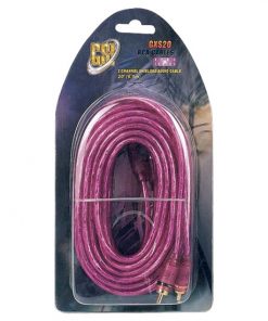 20 ft RCA 2 Channel Aluminum Shield Audio Cable, Gold Plated RCA Connector (GXS20)