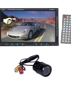 8'' Single DIN TFT Touch Screen DVD/VCD/CD/MP3/MP4/CD-R/USB/SD/AM/FM/RDS Receiver + Flush Mount Rear View Camera w/ 0 Lux Night Vision (KTGSCR103)
