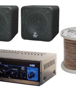 4'' 200 Watt Black Mini Cube Bookshelf Speaker System (KTHA4BK)