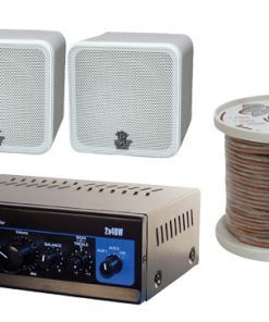 4'' 200 Watt White Mini Cube Bookshelf Speaker System (KTHA4WT)