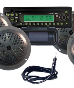 Waterproof Marine CD/MP3 Player Receiver w/4 Speakers & Antenna & Splash Proof Radio Cover (KTMR14SP)