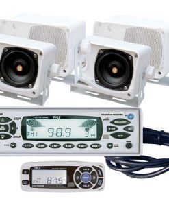 In-Dash Marine CD/MP3 Player/Weather Band w/Four Weather Proof Mini Box Speakers (KTMR1624NT)