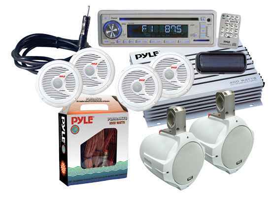 Complete Marine Water Proof 6 Speaker CD/USB/Mp3/Combo w/ Stereo Cover (White) (KTMRA8SP)
