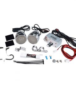 600 Watts Motorcycle/ATV/Snowmobile Mount Amplifier w/Dual handle-bar Mount Aluminium Diacast Weatherproof speakers w/MP3/Ipod Input and USB Charger (KTMRGS06)