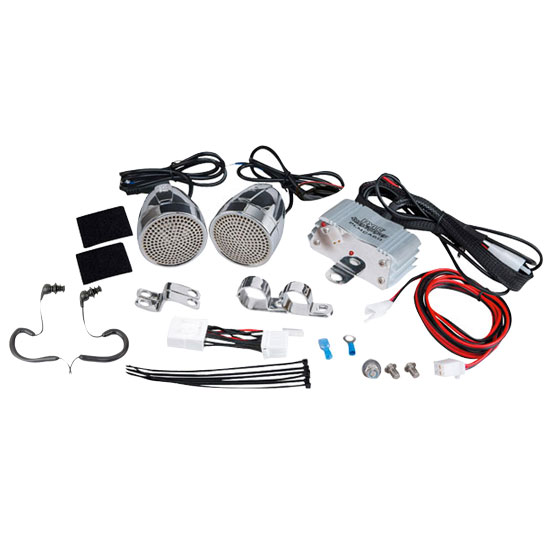 600 Watts Motorcycle/ATV/Snowmobile Mount Amplifier w/Dual handle-bar Mount Aluminium Diacast Weatherproof speakers w/MP3/Ipod Input and USB Charger (KTMRGS06)