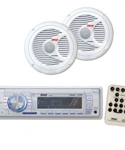 AM/FM-MPX PLL Tuning Radio w/SD/MMC & USB + 150 Watts 6.5'' 2 Way White Marine Speakers (KTMRGS115)