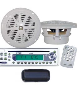AM/FM-MPX In-Dash Marine CD Player w/Full Face Detachable Panel w/Two 4'' Speakers & Antenna (KTMRGS27)
