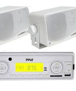 In-Dash Marine AM/FM Radio USB/SD Stereo Player Recevier Aux-In (for iPod/MP3) W/ Remote + Pair of 3.5" 200 Watt Waterproof Speakers (KTMRGS36)
