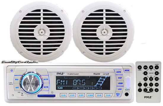 Marine Stereo AM/FM Radio Receiver USB/SD iPod/MP3 Player + 2 x 120W 6.5" Black Speakers (KTMRGS42)
