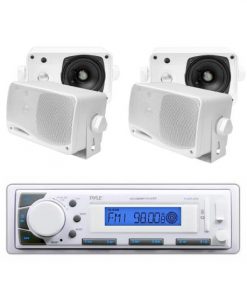 Pyle In-Dash Marine AM/FM USB/SD Stereo Player Receiver Aux-In for iPod/MP3 + 4 x 3.5" 200W Speakers (KTMRGS47)