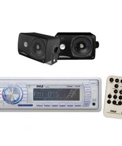 Pyle In-Dash Marine AM/FM USB/SD Stereo Player Receiver Aux-In for iPod/MP3 + 2 x 3.5" 200W Speakers & Wireless Remote Control (KTMRGS60)