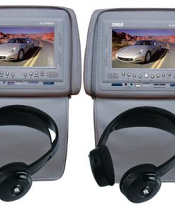 Adjustable Headrests 7'' TFT/LCD Monitor w/ Built in Single DVD Player & IR/FM Transmitter With Cover & Headphones (Gray) (RBKTMV72HGR)
