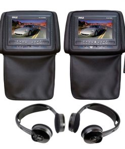 Adjustable Headrests w/ Built-In 7'' TFT/LCD Monitor W/IR Transmitter & Cover (Black) + Adjustable Headrests w/ Built-In 7'' TFT/LCD Monitor w/ Built in DVD Player & IR/FM Transmitter With Cover (Black) + Two Wireless IR Mobile Video Stereo Headph (KTMVGST79)