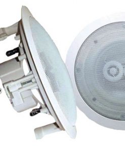 Pair of 6.5'' In-Ceiling (Dual Channel) Weather Proof Speakers + 100 ft. Spool Speaker Wire (KTWRC62W)