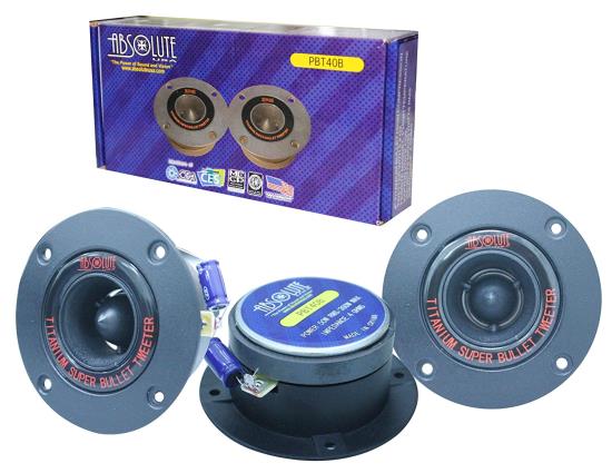 4-Inch Titanium Bullet High Compression Tweeter with 5.4 Oz Ferrite Magnet (MRPBT40B)