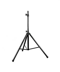 SS-300 Folding Tripod DJ Speaker Stand telescopes to 6 ft and supports up to 80 pounds on a 1 3/8 inch diameter pipe. (MRSS300)