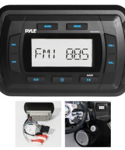 Marine Bluetooth Radio Receiver - Water Resistant Stereo Headunit, MP3/USB/AUX (PATVR10)