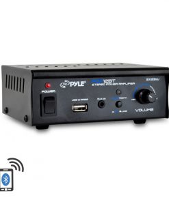 Bluetooth Stereo Power Amplifier - Mini Blue Series Amp, USB Charge, AUX (3.5mm) Input, 2 x 25 Watt (PCA12BT)