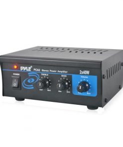 Mini Audio Amplifier - Compact Stereo Power Amp System, RCA Input, Speaker Terminals, 2 x 40 Watt (PCA2)