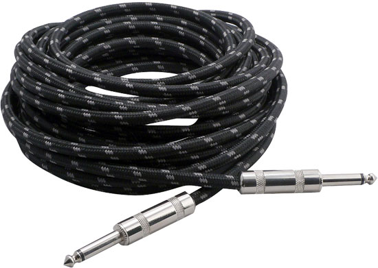 Premium Quality 25 Ft 1/4'' To 1/4'' Guitar/Amp/Instrument Cable W/Fabric Shielding (PCBL1F25)
