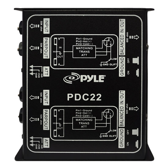 Dual 1/4'' Instrument To Balanced & Unbalanced (1/4'' XLR) Direct Box (PDC22)