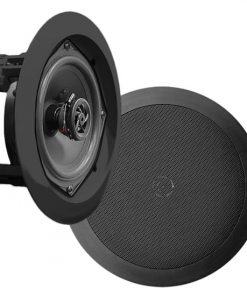 In-Wall / In-Ceiling Dual 5.25-inch Speaker System, 2-Way, Flush Mount, Black (PDIC51RDBK)