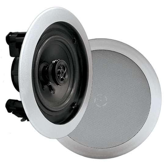 In-Wall / In-Ceiling Dual 6.5-inch Speaker System, 2-Way, Flush Mount, Silver (PDIC61RDSL)