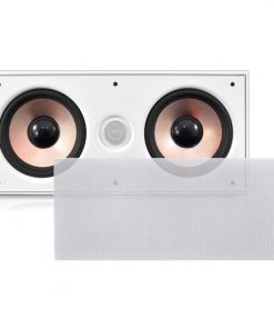 In-Wall / In-Ceiling Dual 6.5'' Center Channel Stereo Sound Speaker System, 2-Way, Flush Mount, White, Single Speaker (PDIWCS62)