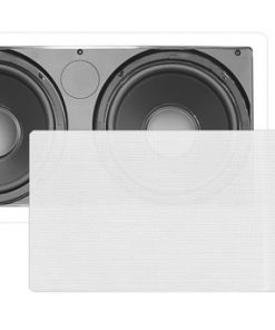 Dual 8'' In-Wall / In-Ceiling High-Power Subwoofer Speaker System, Dual Voice Coil, Flush Mount, White (PDIWS28)