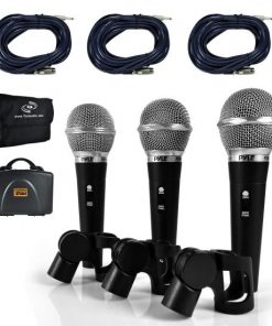 Dynamic Microphone Kit, (3) Professional Handheld Mics (Includes XLR Audio Cables) (PDMICKT34)