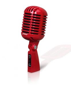 Classic Retro Dynamic Vocal Microphone, Vintage Style Vocal Mic with 16' ft. XLR Cable (Red) (PDMICR42R)