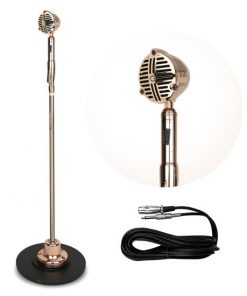 Classic Retro Vintage Style Microphone & Swing Stand, Gold Style (PDMICR72GL)