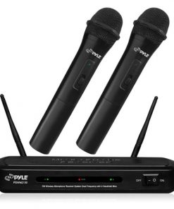 FM Wireless Microphone Receiver System, Dual Frequency with (2) Handheld Mics (PDWM2130)