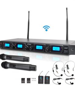 UHF Wireless Microphone System with (2) Handheld Mics, (2) Belt Pack Transmitters, (2) Lavalier Mics and (2) Headet Mics (RBPDWM4350U)