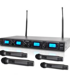 Wireless Microphone System, UHF Quad Channel, Rack Mountable, Includes (4) Handheld Microphones (PDWM4360U)