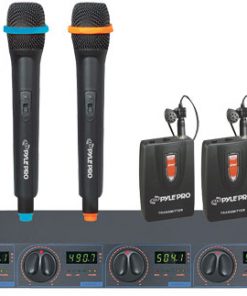 Rack Mount Professional 4 Mic Wireless UHF Microphone System With 2 Lavalier and 2 Handheld Microphone (PDWM7300)