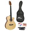 39'' Inch Beginner Jammer, Acoustic Guitar w/ Carrying Case & Accessories (PGAKT39)