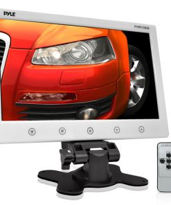10'' Hi-Res Widescreen Digital Monitor Display Screen, Dual RCA Video Input Connectors, Detachable Shroud Mount Housing (White) (PHR108W)