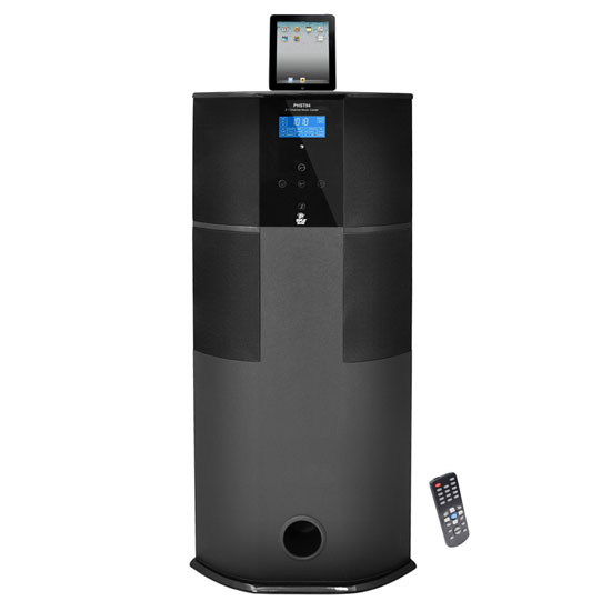 600 Watt Digital 2.1 Channel Home Theater Tower w/ Docking Station for iPod/iPhone/iPad (Black Color) (PHST94IPBK)