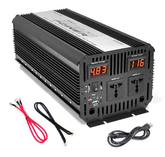 Plug in Car 3,000 Watt 12v DC to 115 Volt AC Power Inverter w/ Modified Sine Wave & 5 Volt USB Outlet (PINV3300)