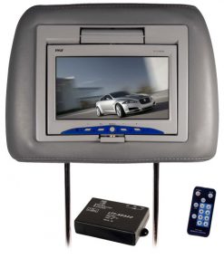 Pyle-View Series Adjustable Headrest w/Built-in 7'' TFT Monitor (Grey) (RBPL71HRGR)