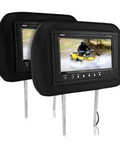 Adjustable Headrest Pair with Built-in 7'' TFT-LCD Monitors (Black) (PL71PHB)