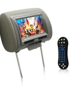 7'' Wide Screen Hi-Res Headrest Video Display Monitor with Built-in DVD Player, USB Flash & SD Memory Card Readers, Remote Control, Zipper Cover (PL73DGR)