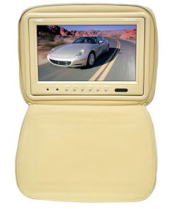 Adjustable Headrests w/ Built-In 9'' TFT/LCD Monitor W/IR Transmitter & Cover (Tan) (RBPL91HRTN)