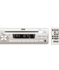 Stereo Radio Headunit Receiver, MP3/USB/ CD Player, Aux (3.5mm) Input, AM/FM Radio, Single DIN (White) (PLCD3MR)