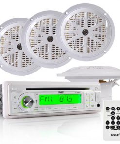 Waterproof Marine AM/FM/CD Player Receiver W/ 4 X 5.25'' Speakers & Splash Proof Radio Cover (White) (RBPLCD6MRKT)