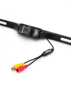 Rear View Backup Parking/Reverse Camera, License Plate Mount, Weatherproof, Night Vision, Distance Scale Line Display, Swivel Angle Adjustable Cam (PLCM10)